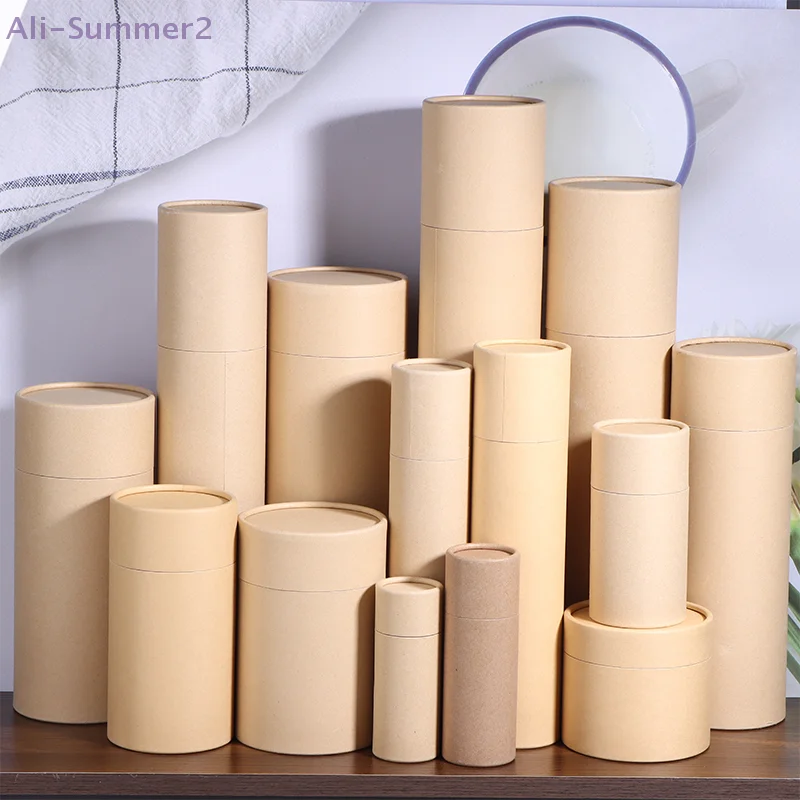 {MX} Multi-size Kraft Paperboard Tubes For Essential Oil Bottle Packaging Box Kraft Paper Container For Tea Coffee Spice Jar