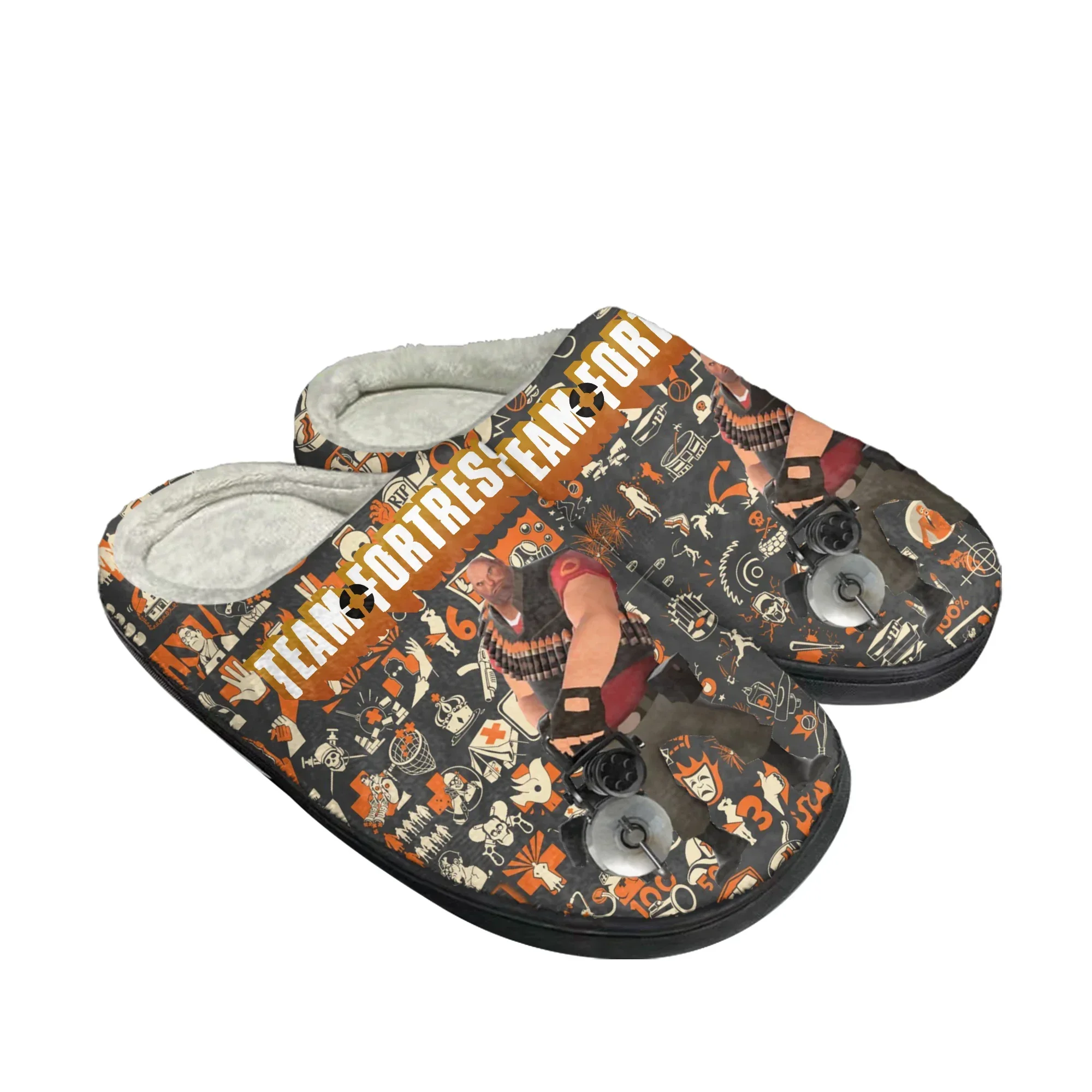 

Team Fortress 2 Home Cotton Slippers Cartoon Game Mens Womens Plush Bedroom Casual Fashion Keep Warm Shoes Tailor Made Slipper