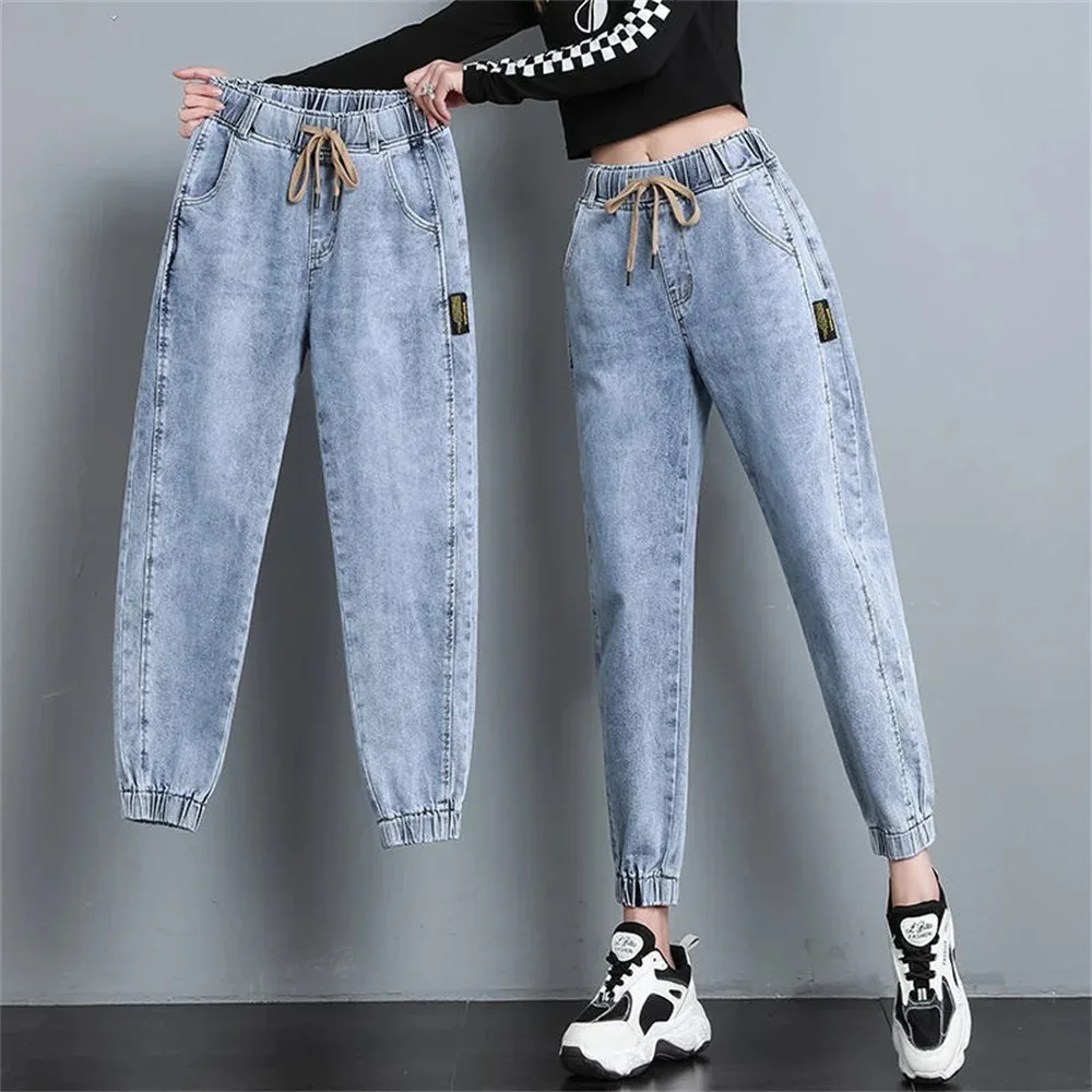 Jeans bianchi per le donne Jeans Harem Mom a vita alta primavera nuovi Jeans donna neri pantaloni Streetwear pantaloni harem femminili abbigliamento