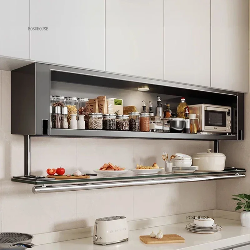 Modern Simple Kitchen Cabinets Home Wall-mounted Storage Cabinets Multi-functional Spice Storage Wall Cabinet Kitchen Furniture