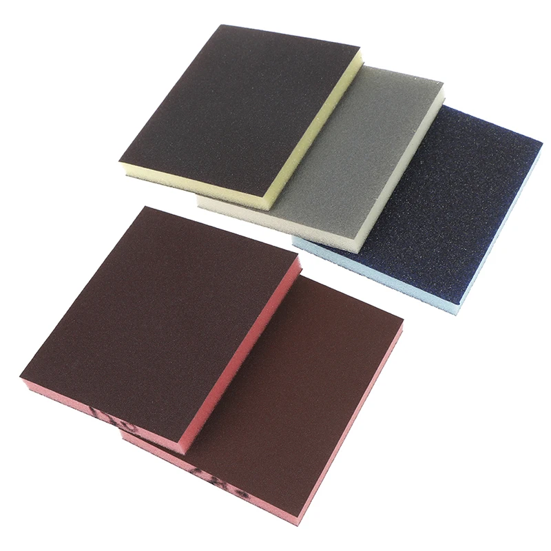 2PCS Random Color Polishing Sanding Sponge Block Pad Sandpaper Assorted Abrasive Tool 120*100*12mm