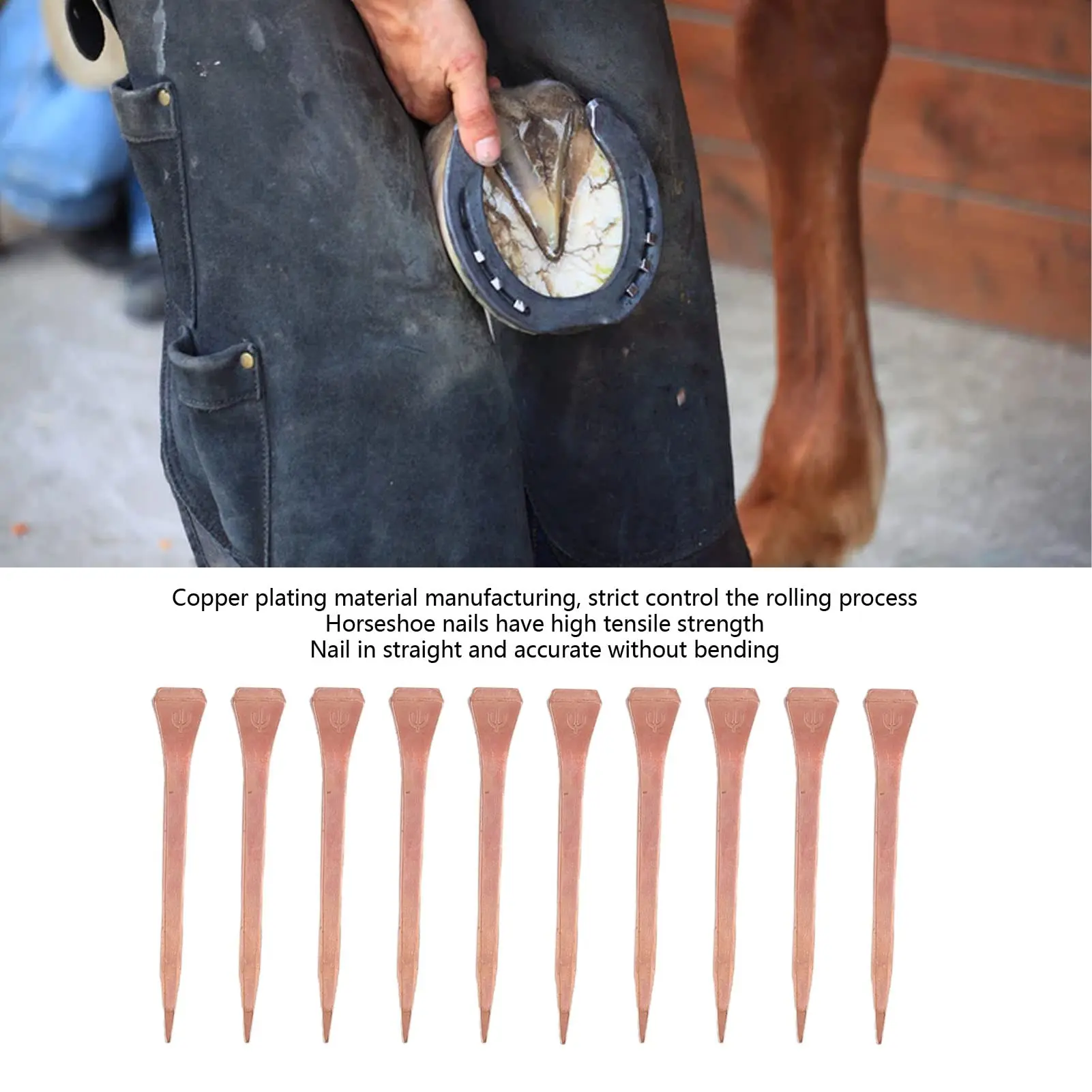 New Design Copper-plated Horseshoe Repair Tools High-quality Material Strong Durable Not Easy to Wear Horseshoe Nails