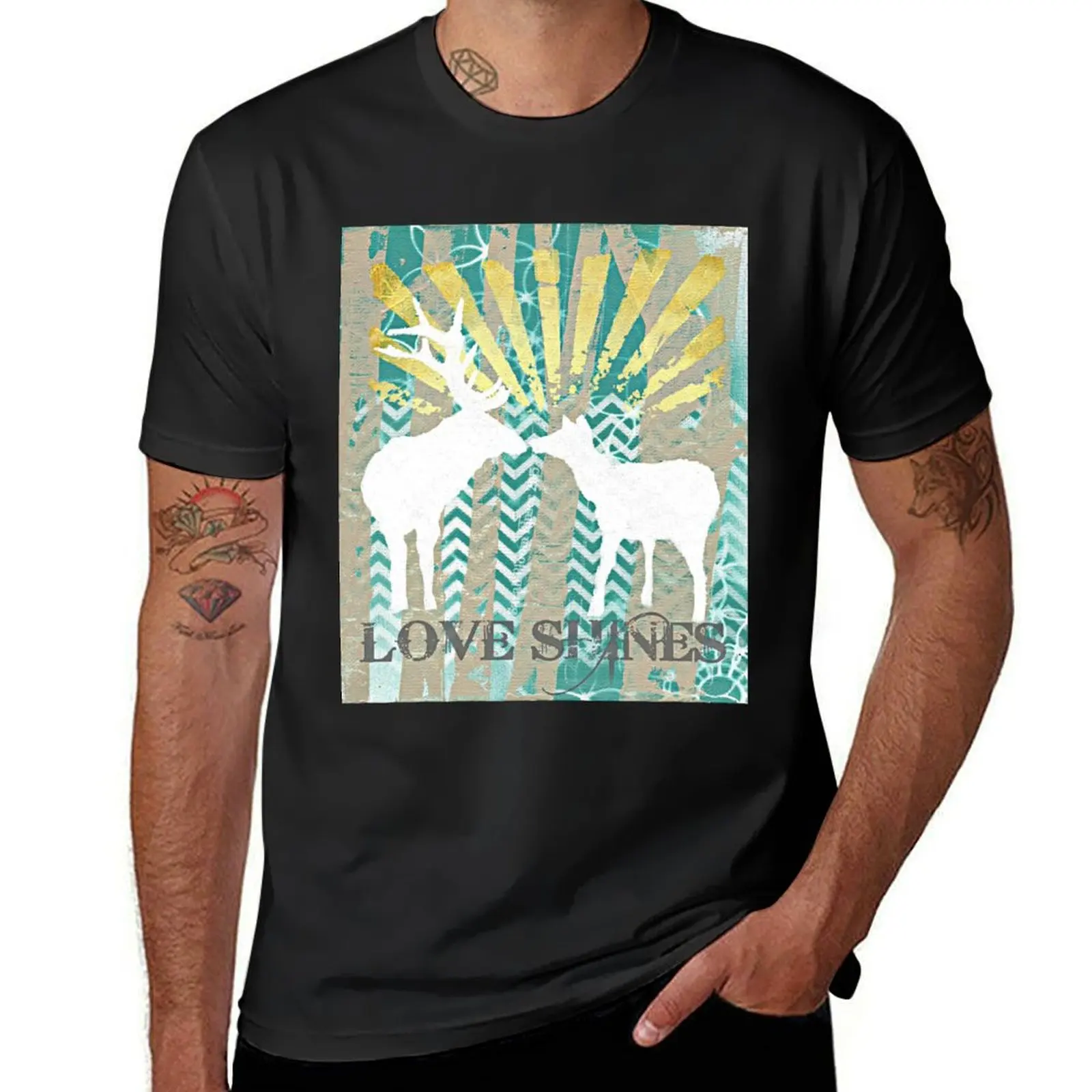 Love Shines T-Shirt funnys vintage Aesthetic clothing sports fans oversized t shirts for men