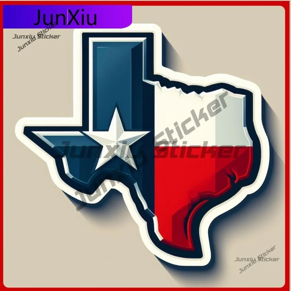 

Cute State Of Texas And Flag Waterproof UV Resistant Vinyl Sticker Decal Sunproof Surface Outdoor Stylish Decoration