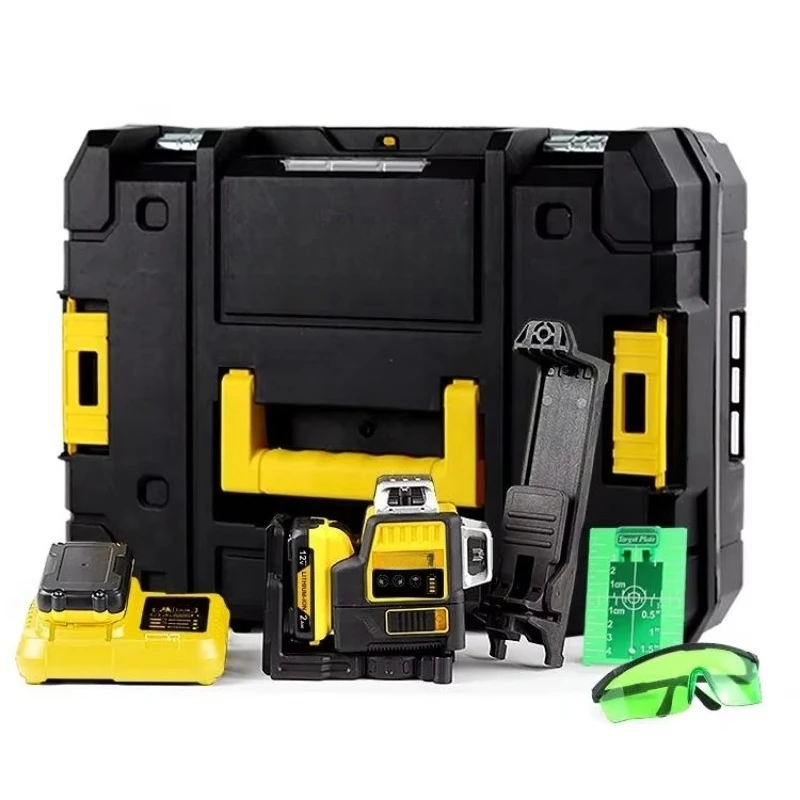 Factory Direct Dew Dw089lg 12v 12 Line Level Unit 3 Sides*360 Degree Vertical Self Levelling Green Professional Leve