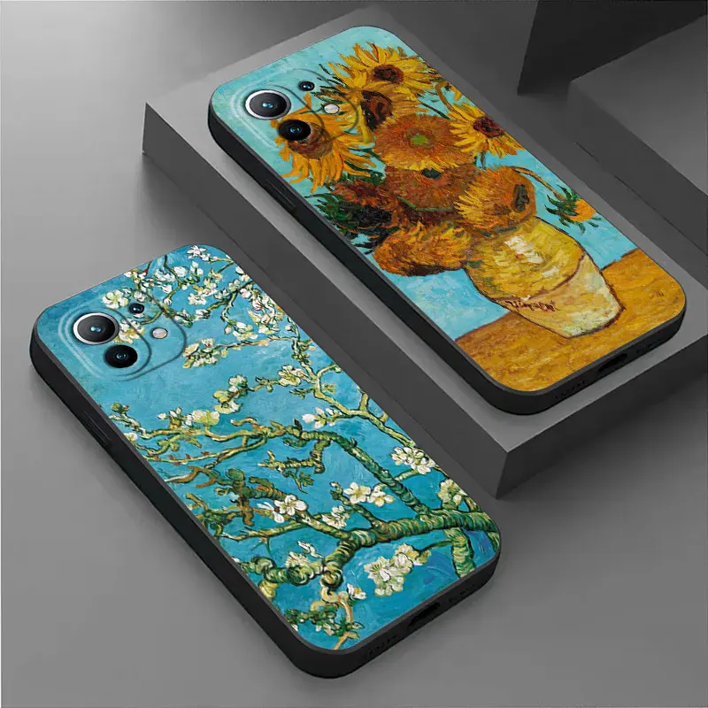 Van Gogh Almond Blossoms Sunflower Starry Phone Case For Xiaomi 14T 13T 12T 11T 14 Pro 12 Lite Poco X3 X5 X6 M5 F5 F6 Pro Cover