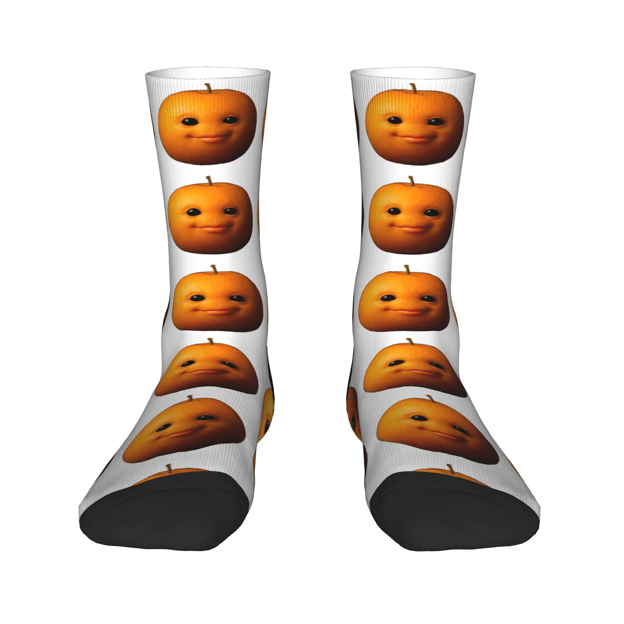 Engraçado bobo ai laranja gen z meme brainrotor humor meias adultos homens meias macias esportes ao ar livre anti skid design meias presente