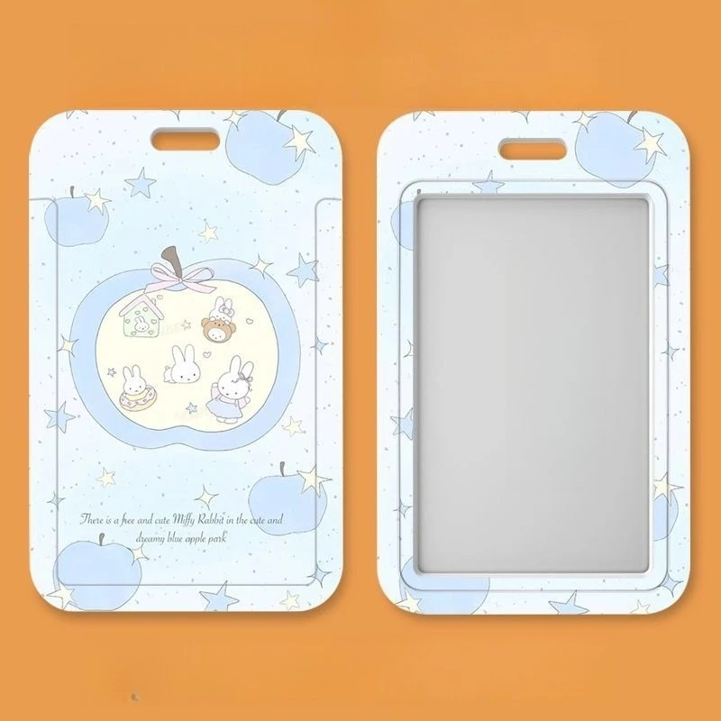 Blu simpatico cartone animato Kpop Idol Card raccogli organizzatore portachiavi di cancelleria maniche per foto portachiavi porta badge da donna ciondolo con cordino