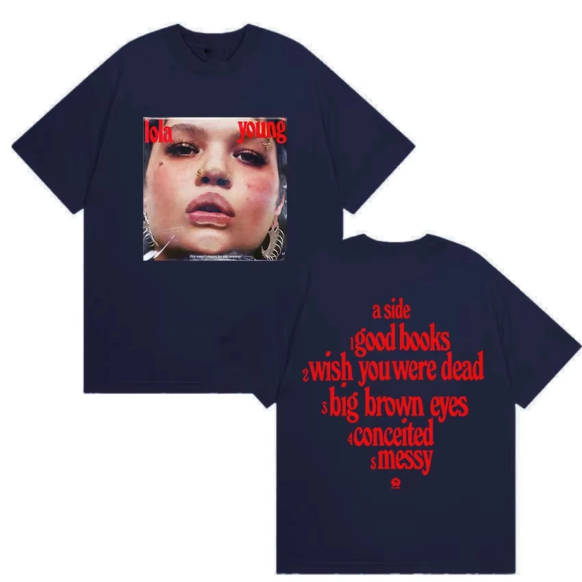 الرجال النساء موسيقى البوب تي شيرتات قصيرة الاكمام لولا يونغ جولة ألبوم ميرش غطاء تي شيرت المشجعين هدية خمر تي شيرت على طراز هاراجوكو الشارع الشهير