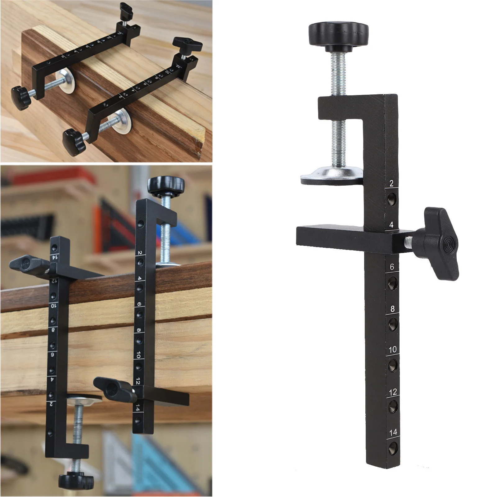 

Desk C Clamp Extra Wide Range 0-5.6in Table Mount Holder with Fine Tuning Screw Wide Throat Saw Clamp for Woodworking Craft