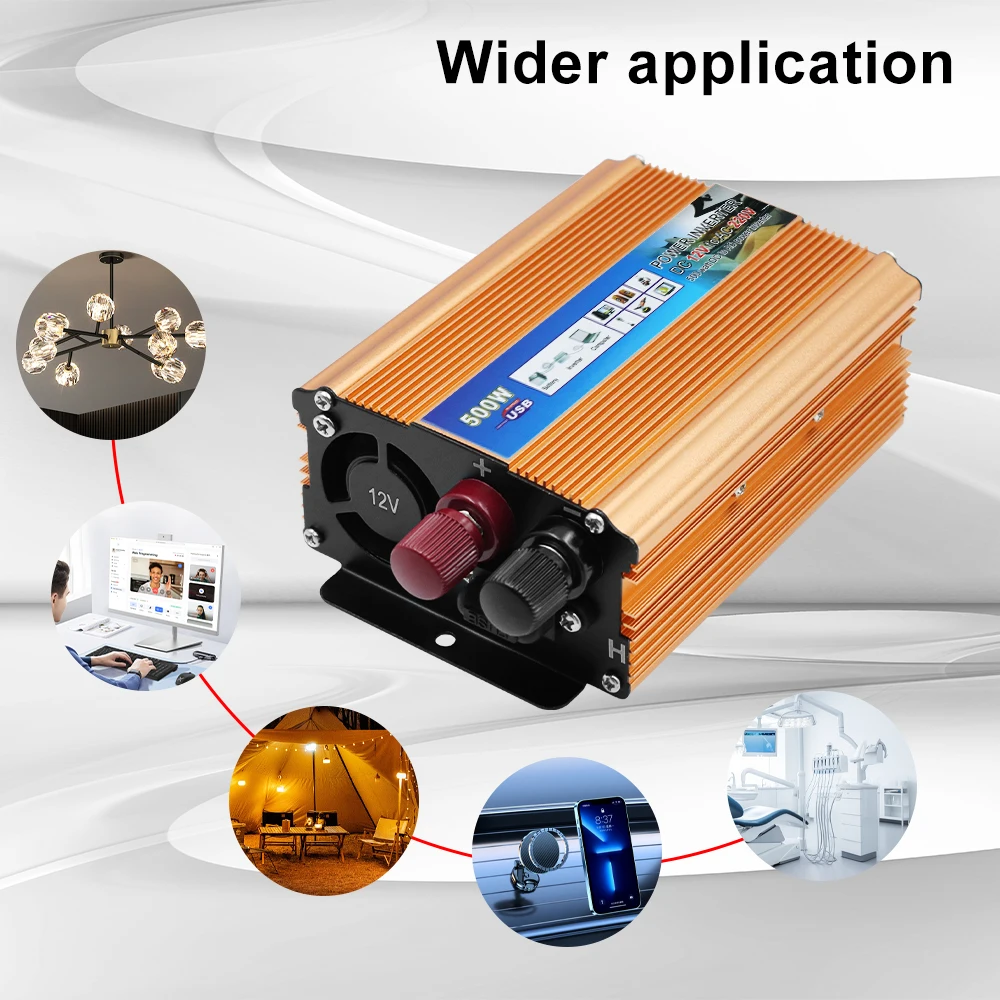 Auto Power Supply Inverter Car Power Inverter 500W DC 12V To AC 220V Battery Converter Car Accessories USB Voltage Transformer view 5
