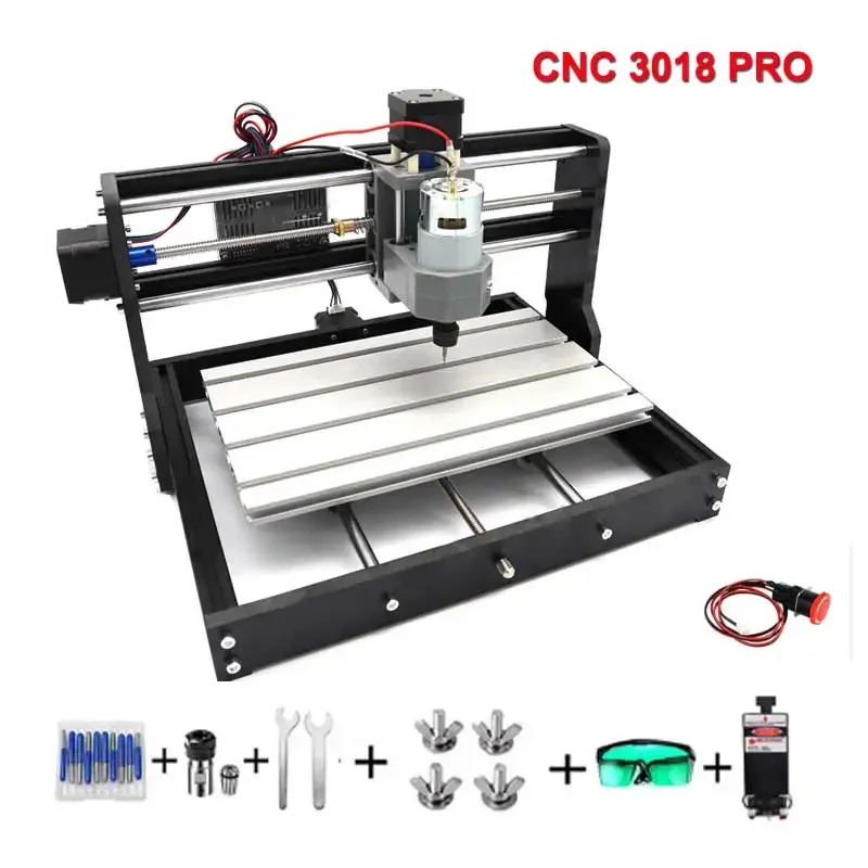 CNC-Fräser 3018 Upgrade Mini-CNC-Fräsmaschine mit GRBL 1.1 ER11 3-Achsen-Controller mit Offline für Holzgravur