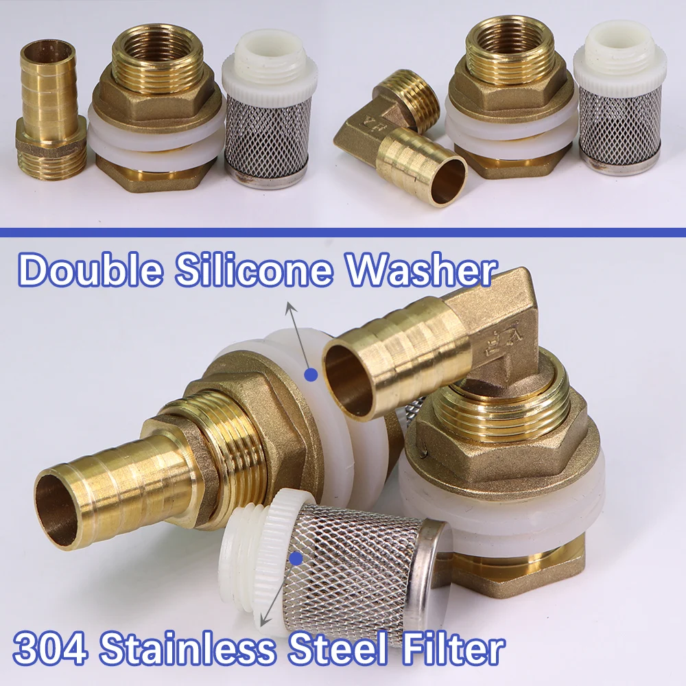 محول خزان مياه من الفولاذ المقاوم للصدأ ، وصلة معبد من النحاس الأصفر ، شاشة مرشح لري الحدائق وحوض السمك ، حوض أسماك الزينة ، 6-19 ،