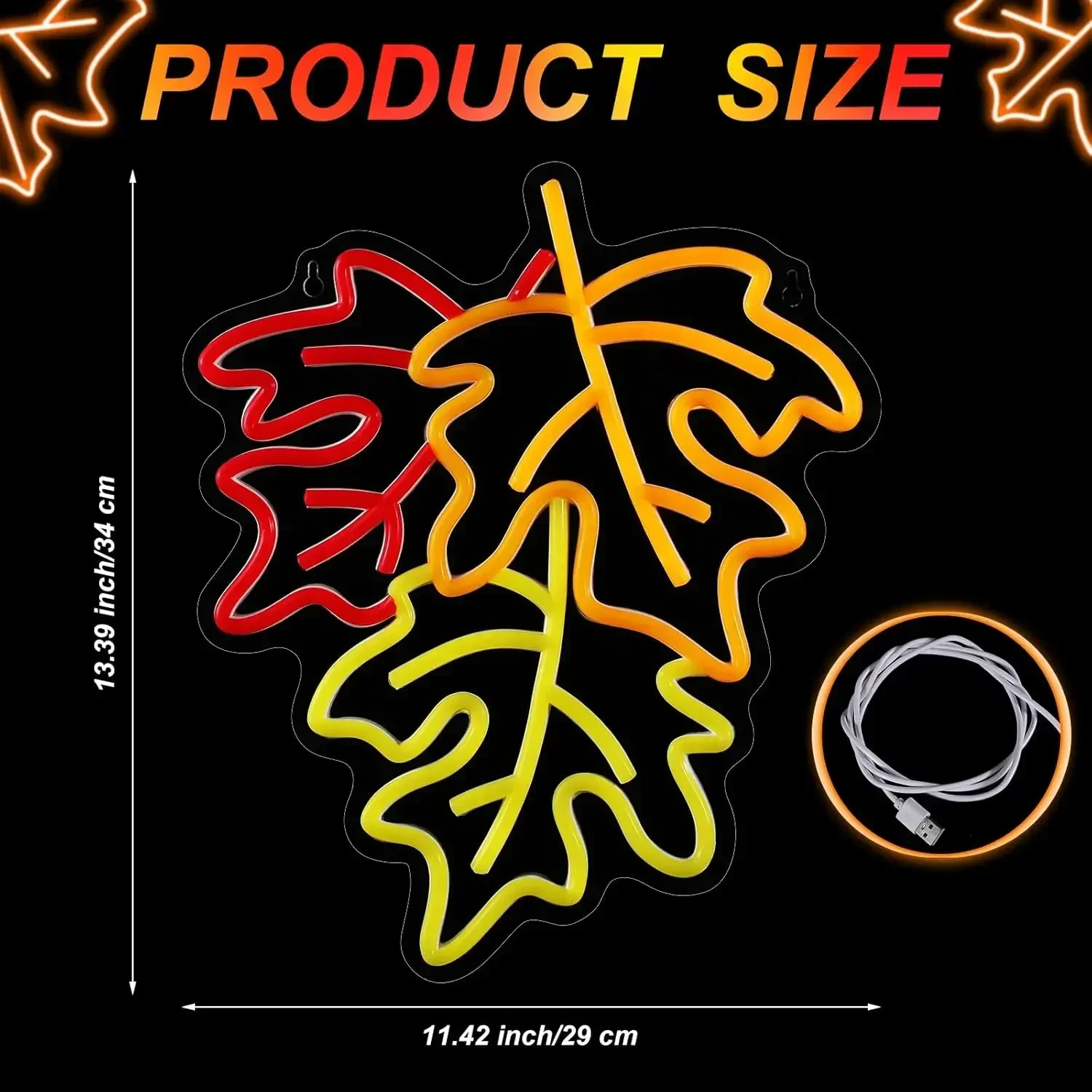 Maple Neon Sign LED Neon Light Sign Dimmable USB Powered Home Bedroom Room Decor Restaurant Party Game Holiday Gift Home Decor