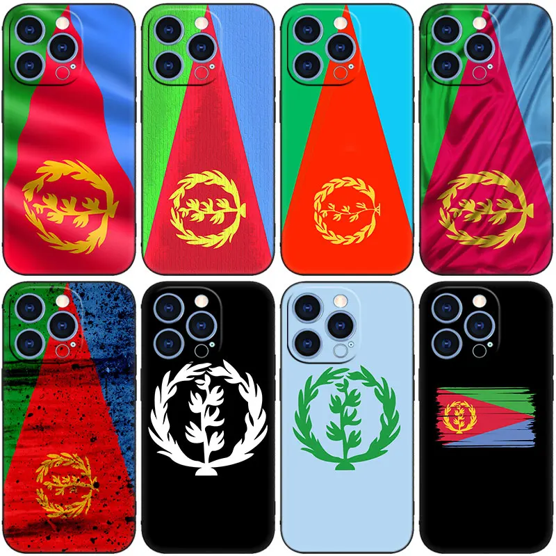 Eritrea Flag Phone Case For Apple iPhone 14 13 12 Mini 11 Pro XR X XS MAX 6S 7 8 Plus 5S SE 2020 2022 Black Cover