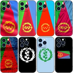 Eritrea-Apple用フラグ付き電話ケース,iPhone 14 13 12 mini 11 pro xr x xs max 6s 7 8 plus 5s se 2020 2022,黒