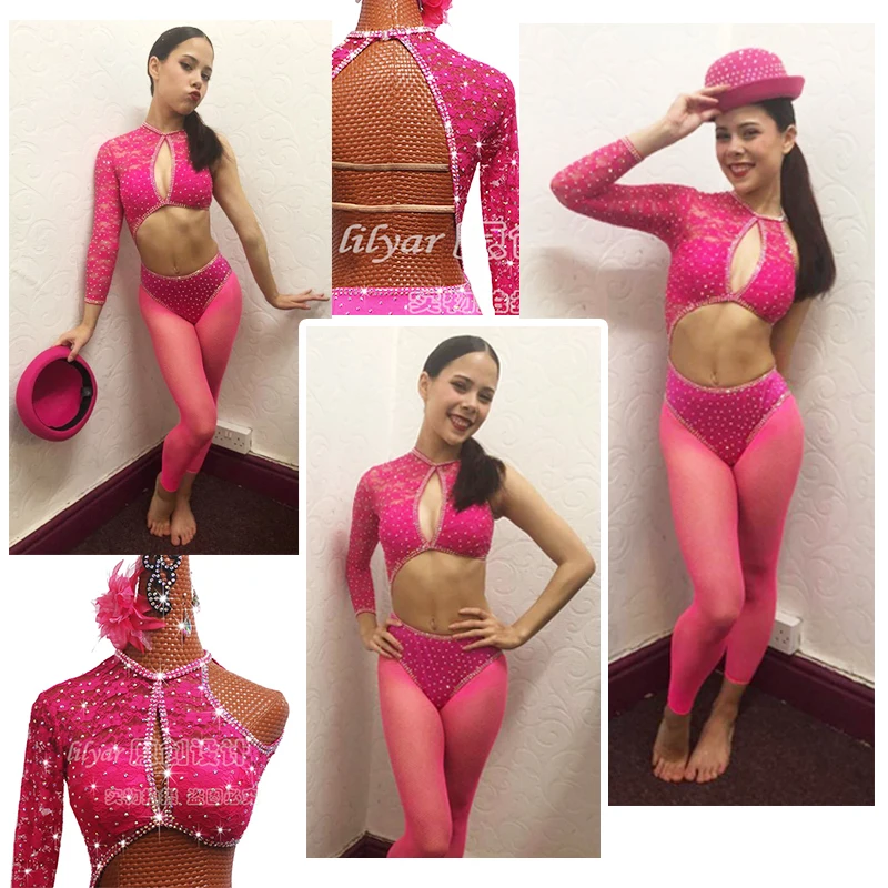 Women Pole Dance Clothing  Steel Pipe Girl Costume Party Performing Dress Clubwear Costumes Sexy Dance