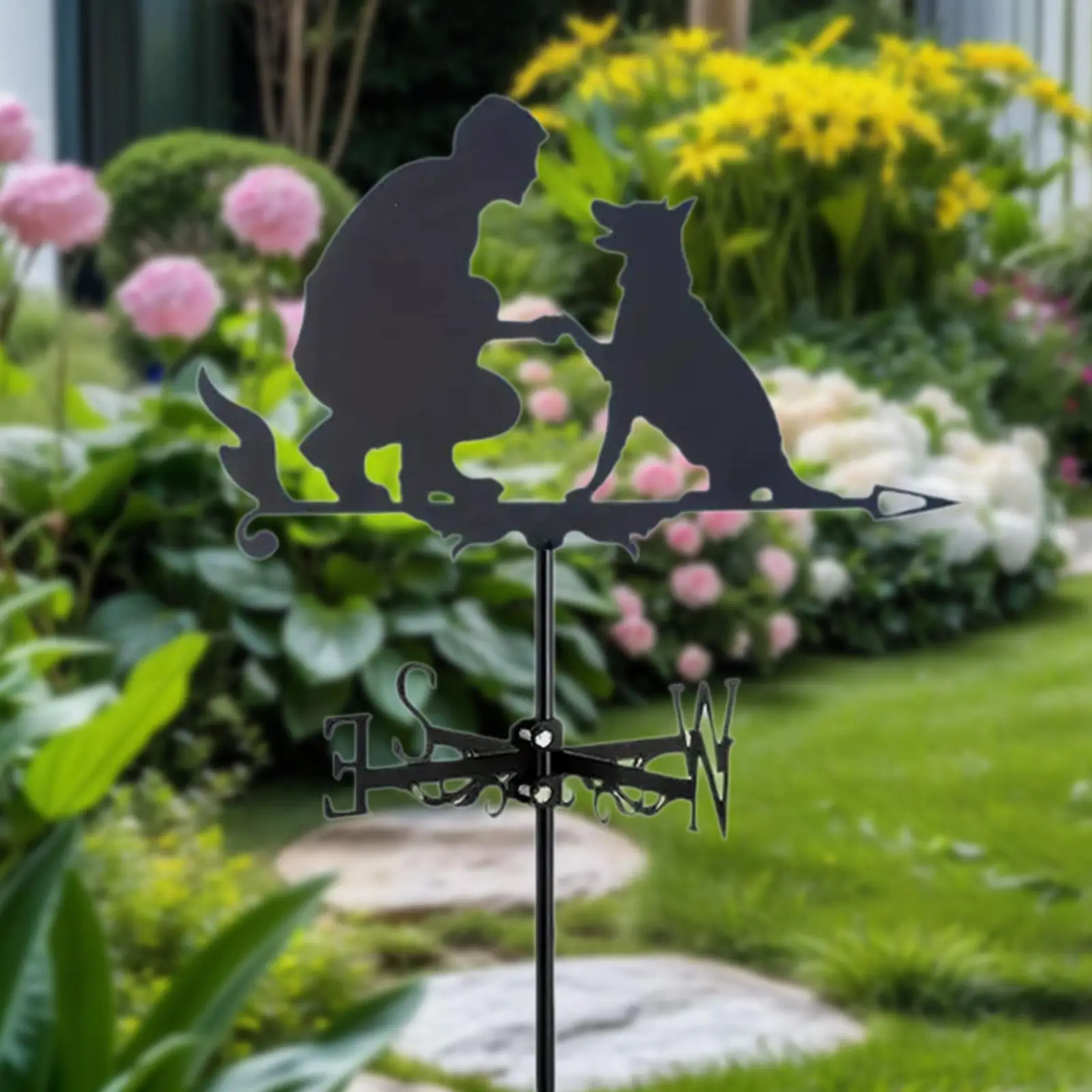 Декоративный ветроуказатель-собака из кованого железа для установки на крышу, указатель направления ветра для наружного декора фермерского дома и патио