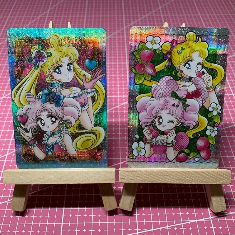 DIY Sailor Moon Reproduction Flash Card Color Flash Gauze Glitter Anime Peripheral Game Collection Card Holiday Gift