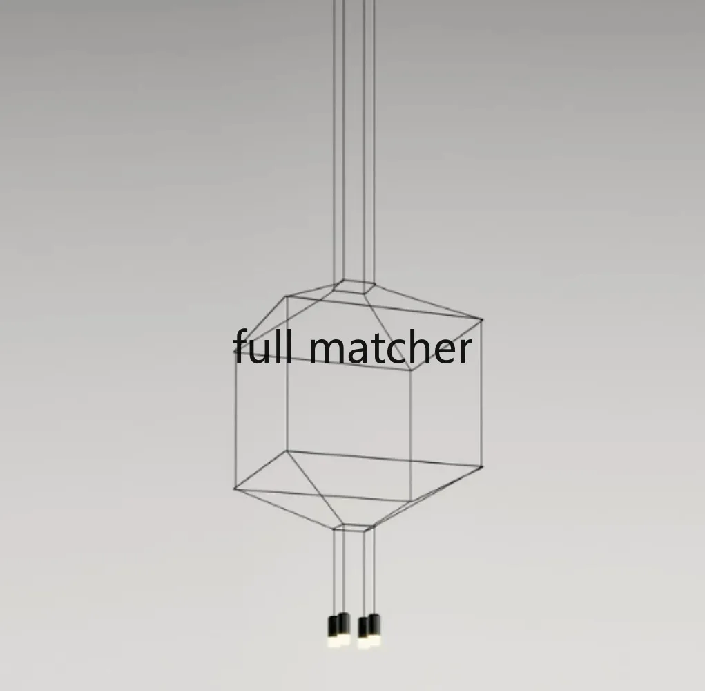 Nordic Modern 110V 220V 240V LED black wireflow pendant light lamp stairwell hall lobby 2 meters cable flow black hanging lamp
