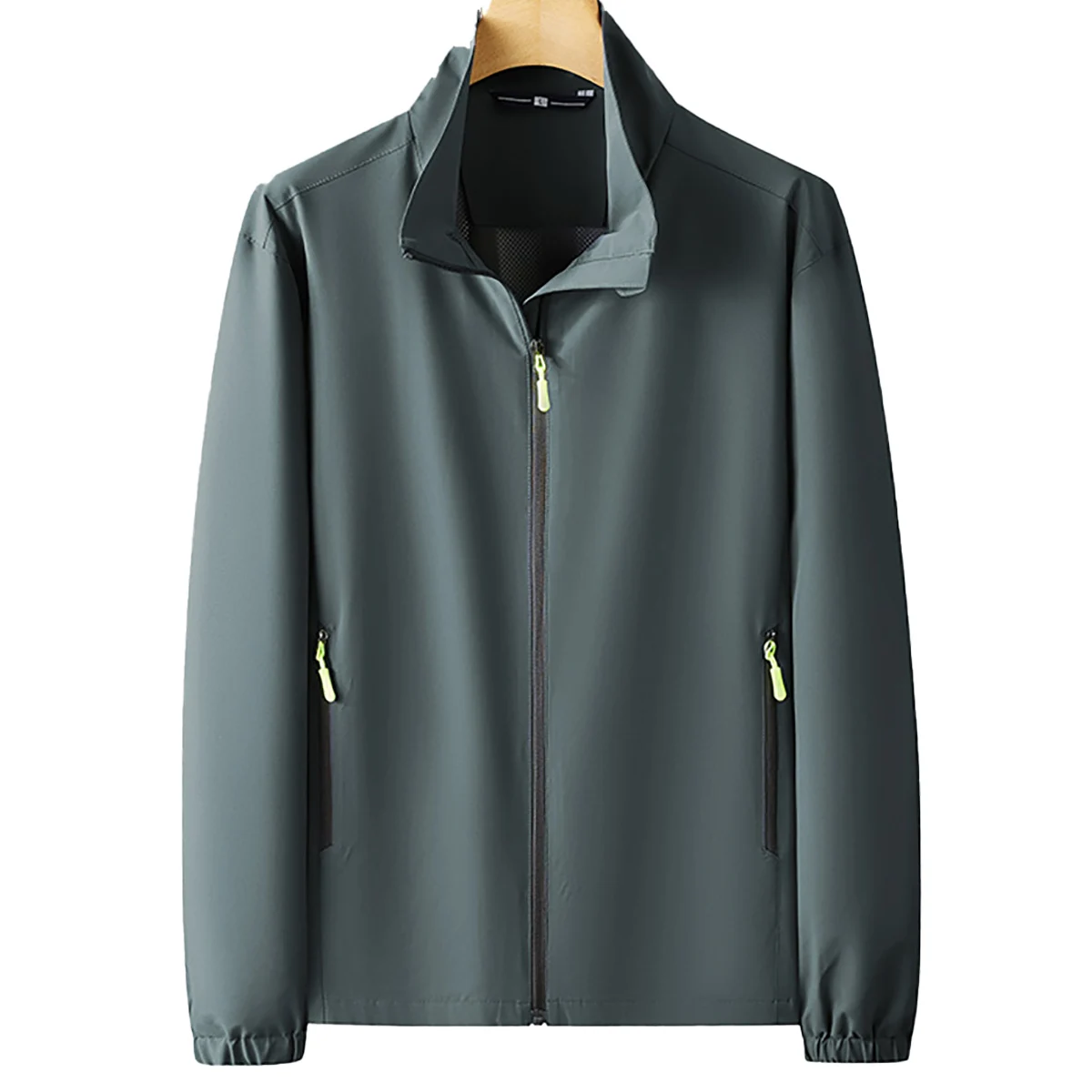 Men's Standing Collar Windbreaker Jacket Casual Zipper Jacket Blue Autumn Winter Youth Couple Outfit Team Outfit