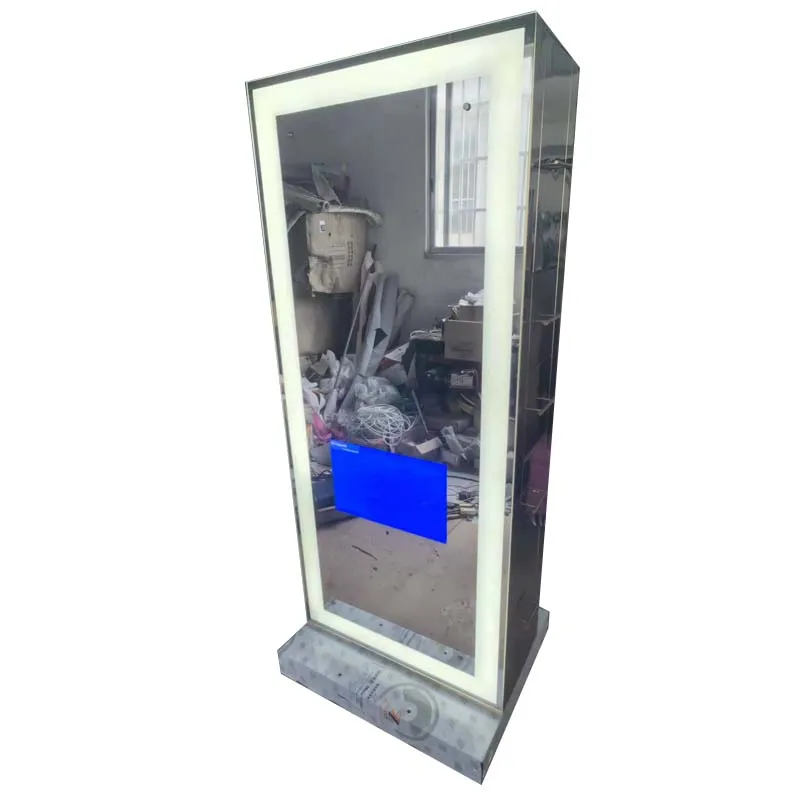 PhotoboothMOQ 1 Hot Sale Full Size LED GOLD Mirror Station Used Total Station For Sale Lighted Salon Stations With TV 10 Yea