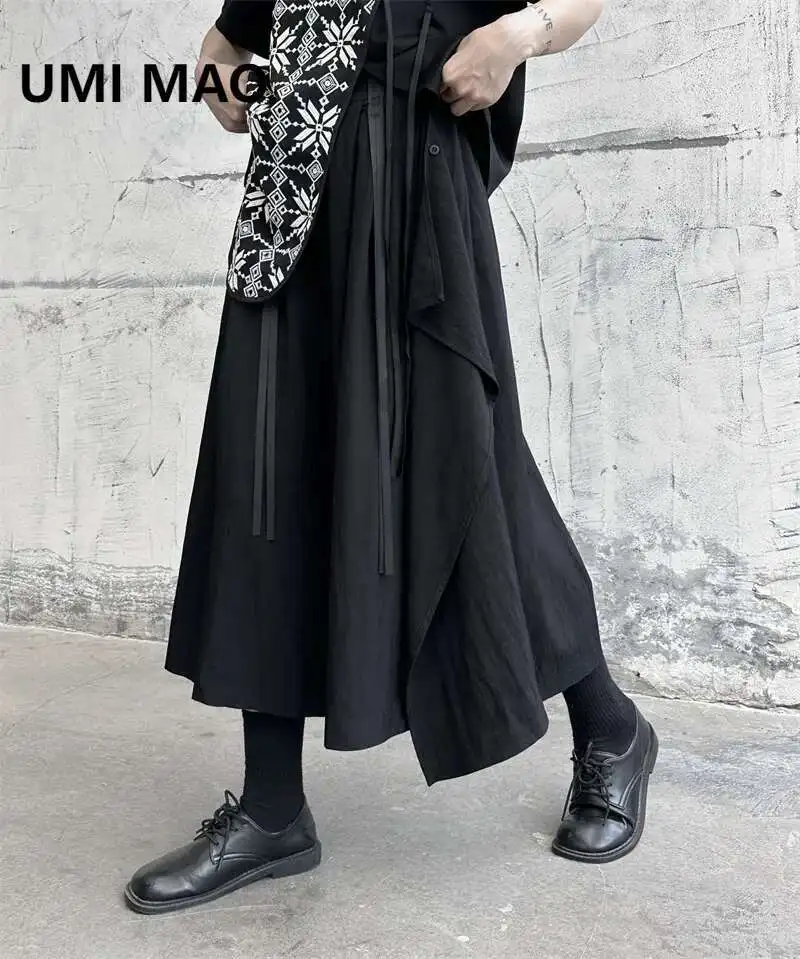 UMI MAO Yamamoto Dark Skirt Women's Irregular Design Spring Autumn A Edition Half Skirt Women's Y2K Goth Clothes Femme