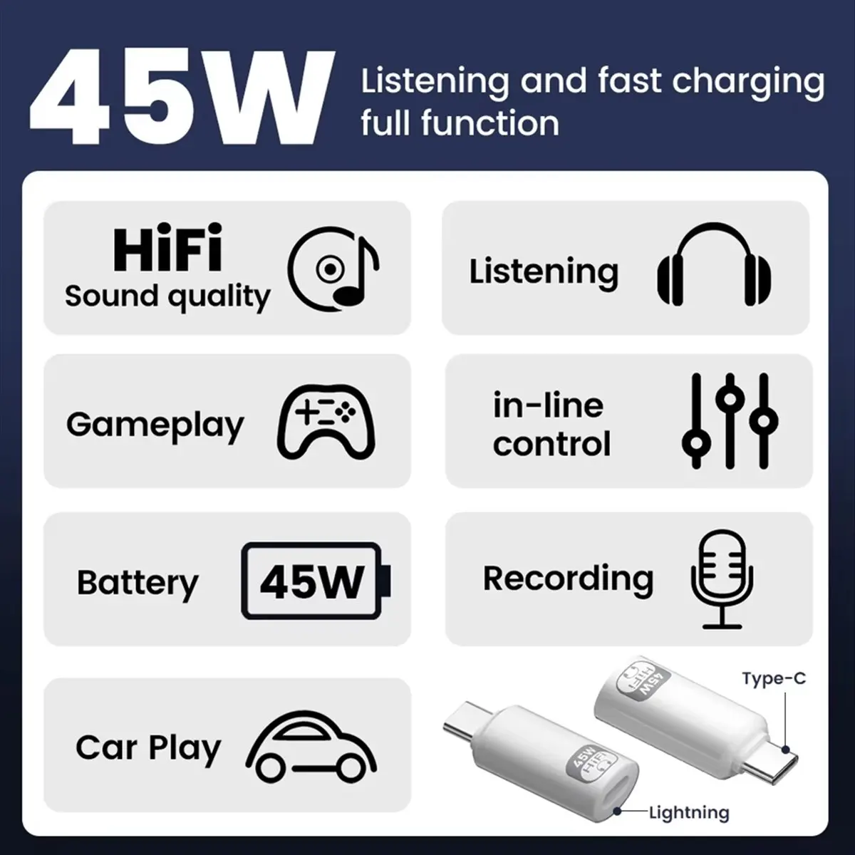 Special Offer-PD45W for Interface to USB Type C Adapter Support Fast Charge Data Transfer TypeC to for Interface Adapter,B