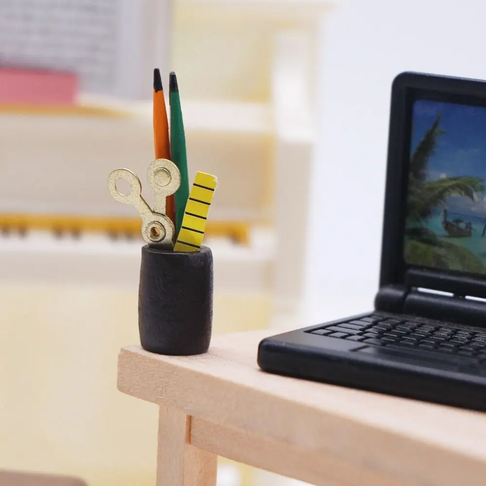 

1:12 Scale Stationery Mini Painting Tools Dolls Accessories Miniature Color Pencil Ornament Eraser Rulers