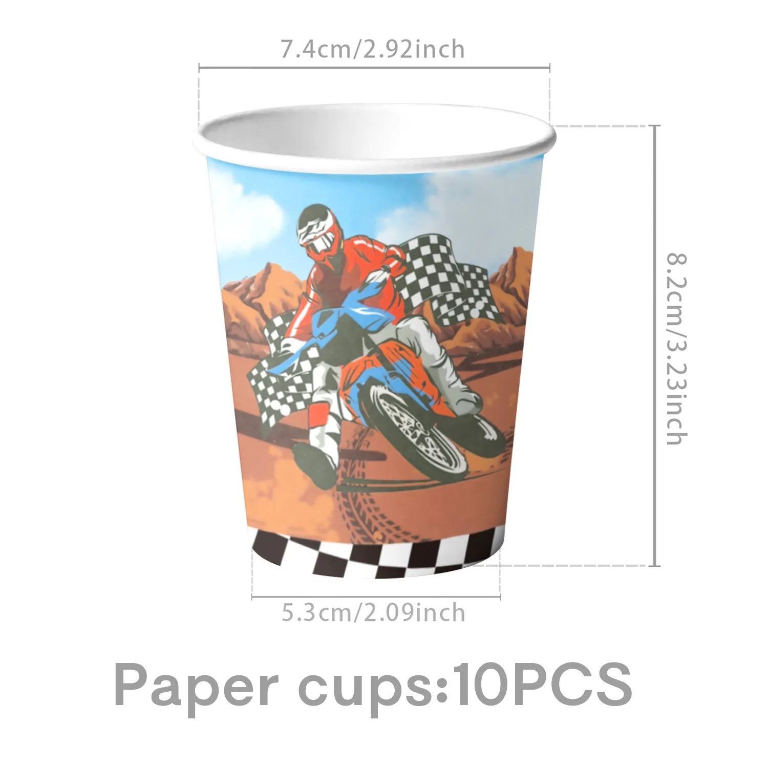Kids Birthday Decoration Disposable Tableware Dirt Bike Cups Plates Baby Shower Motocross Theme Birthday Party Supplies Toy - view 3