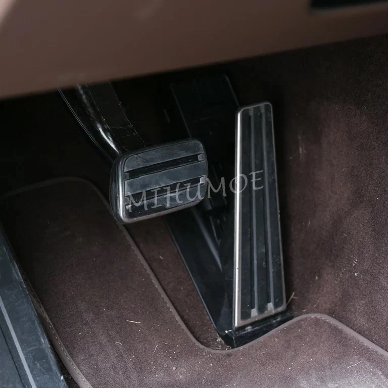 2Pcs Stainless Steel Car Foot Brake Gas Accelerator Pedal Pad Cover Trims For Porsche Panamera Taycan 718 Boxster Cayman Spyder