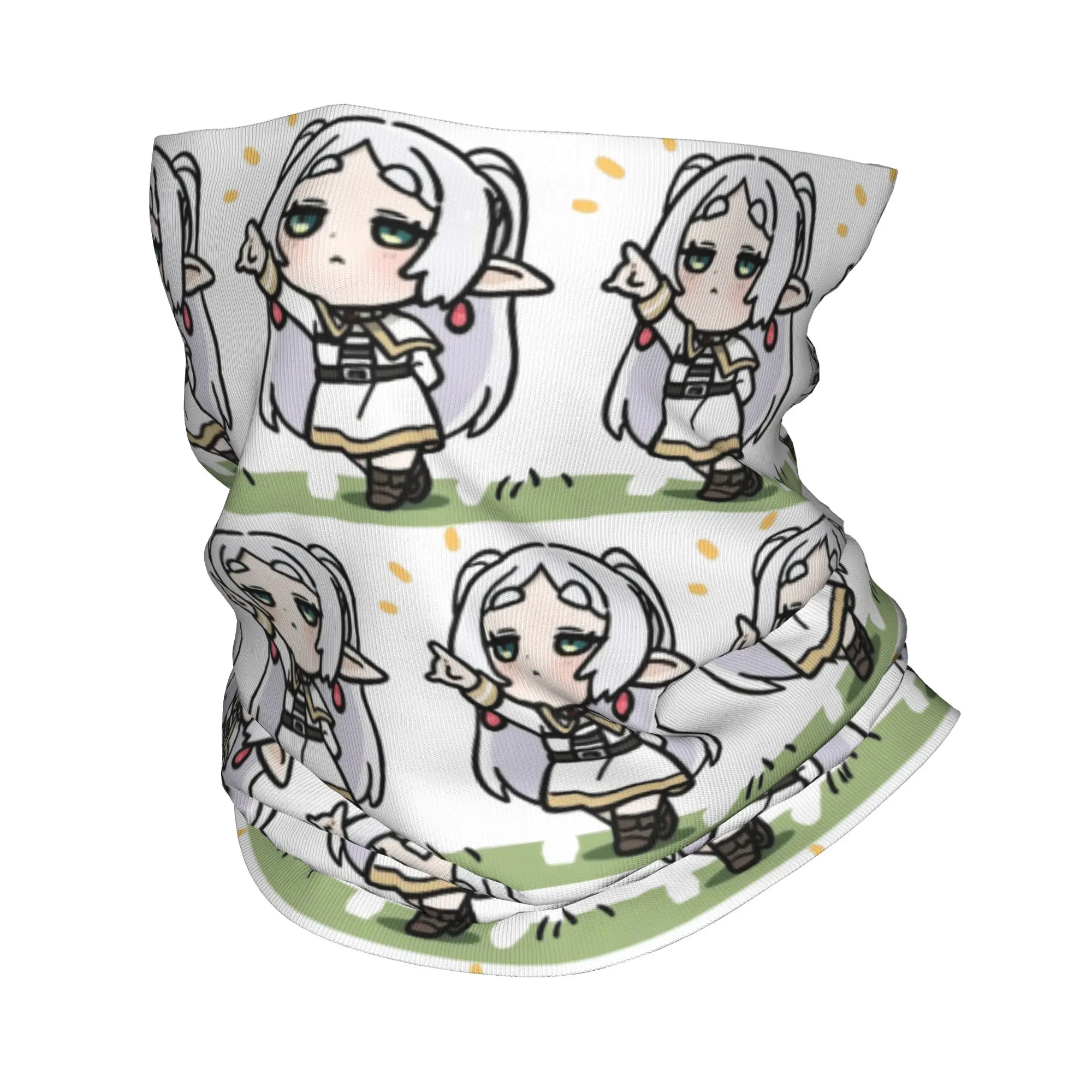 Frieren chibi Frieren Beyond Journey's End Anime Bandana Neck Gaiter Printed Mask Scarf Headband Running For Men Women Adult
