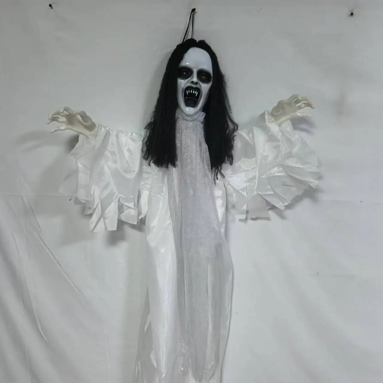 

Electric female ghost Halloween hanging ghost decoration haunted house door horror props ghost pendant ornament pendant grimace