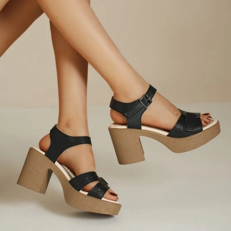 

Womens Fashion Platform Block High Heels Sandals Ankle Strap Buckle Open Toe Chunky Heel Dress Shoes Party Summer Walking Ladies