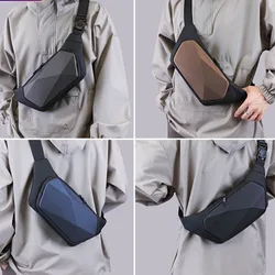 newest men anti theft chest bag shoulder waist bag hard shell water-repellent crossbody chest bag commuter small backpack