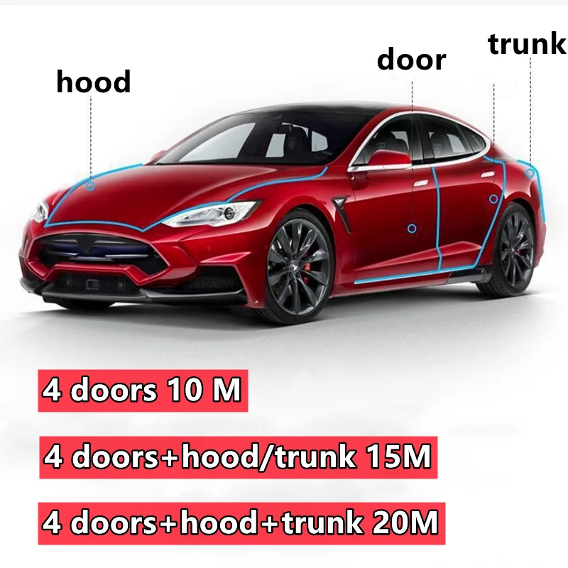 5M Car Door Chrome Moulding Trim Strip Edge Scratch Guard Protector Cover Strip Roll Chrome Styling Moulding Trim Strip