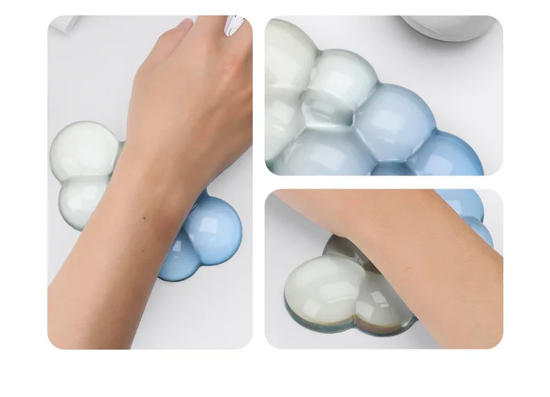 Cloud-Silikon-Handgelenkauflage für Tastatur, transparente Schreibtischunterlage mit Farbverlauf für Büro und Gaming, 5 Farboptionen – Detail 8