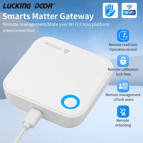 TTLOCK G6 Smart Matter Gateway Controllo remoto Sblocca Router da Bluetooth a Wifi per la sicurezza domestica Supporto Monitoraggio in tempo reale