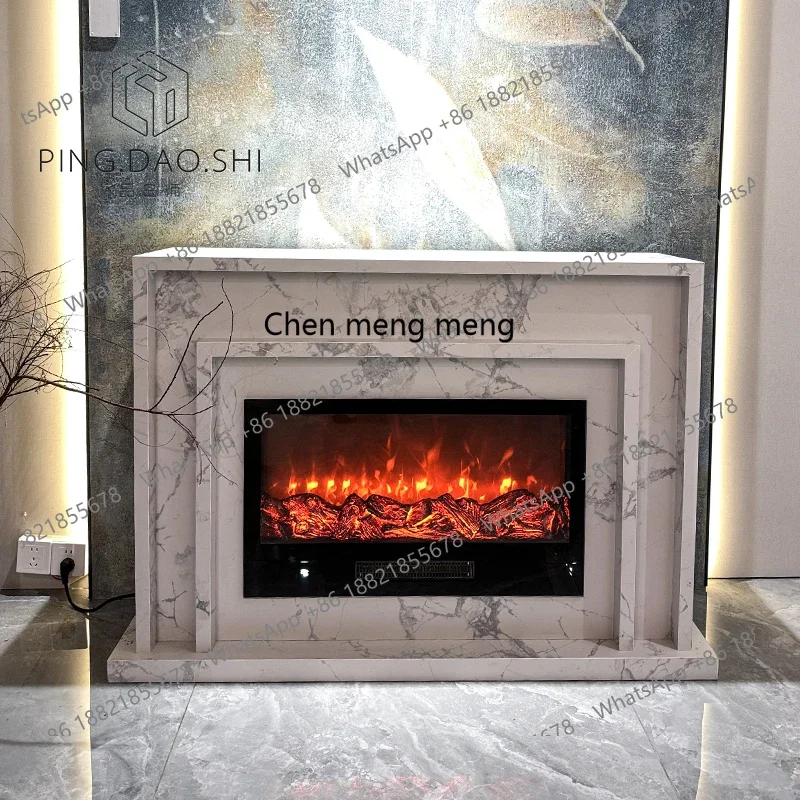 New arrive French fireplace decorative cabinet living room flame simulation fire modern wind porch cabinet rack