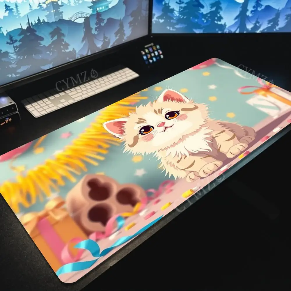 

Digital art cartoon cat illustration Mouse Pad Desk Mat Gaming mats rubber anti-slip Durable pc accessories keyboard mouse pads