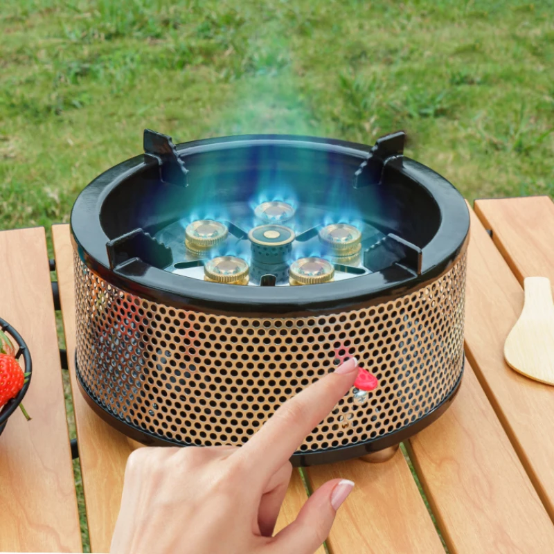 

Outdoor Portable Picnic Stove, Windproof Gas Stove, Small and Lightweight Camping Equipment with Bag, Card Type Stove