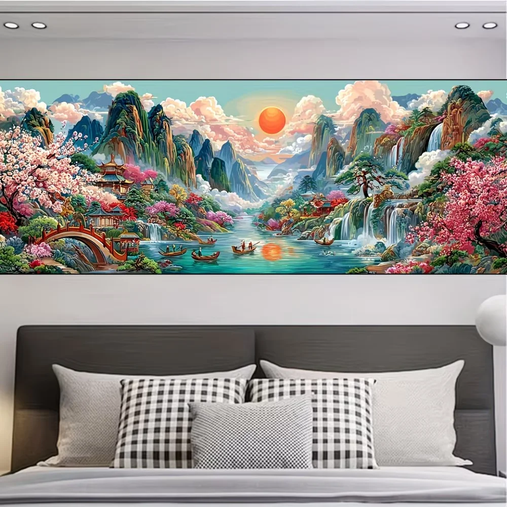 

Набор для алмазной вышивки DIY: Водопад в Стране чудес, горный пейзаж, украшение, вышивка крестом, мозаика из круглых и квадратных страз, декор