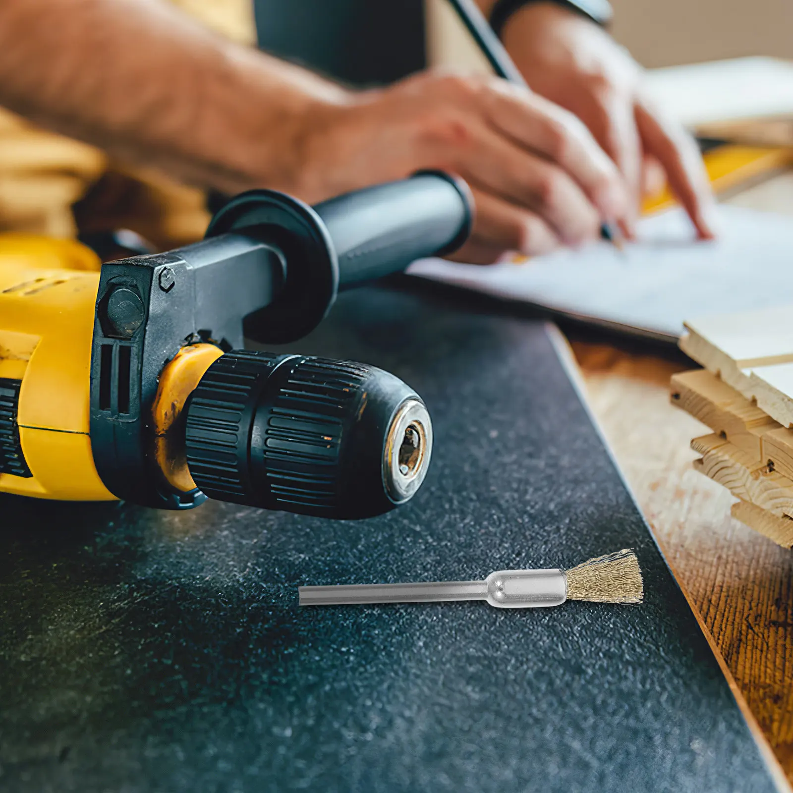 

15Pcs Copper Wire Brushes Mini Metal Wheel Handle Electric Grinding Brush Cleaning Tools for Metal Polishing Rust Removal and