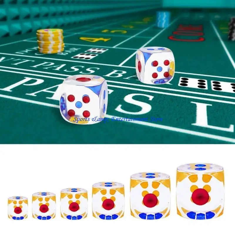 

G7NF 10x акриловые кубики прозрачные 6 -боковые красочные кости казино покерные игровые партиза