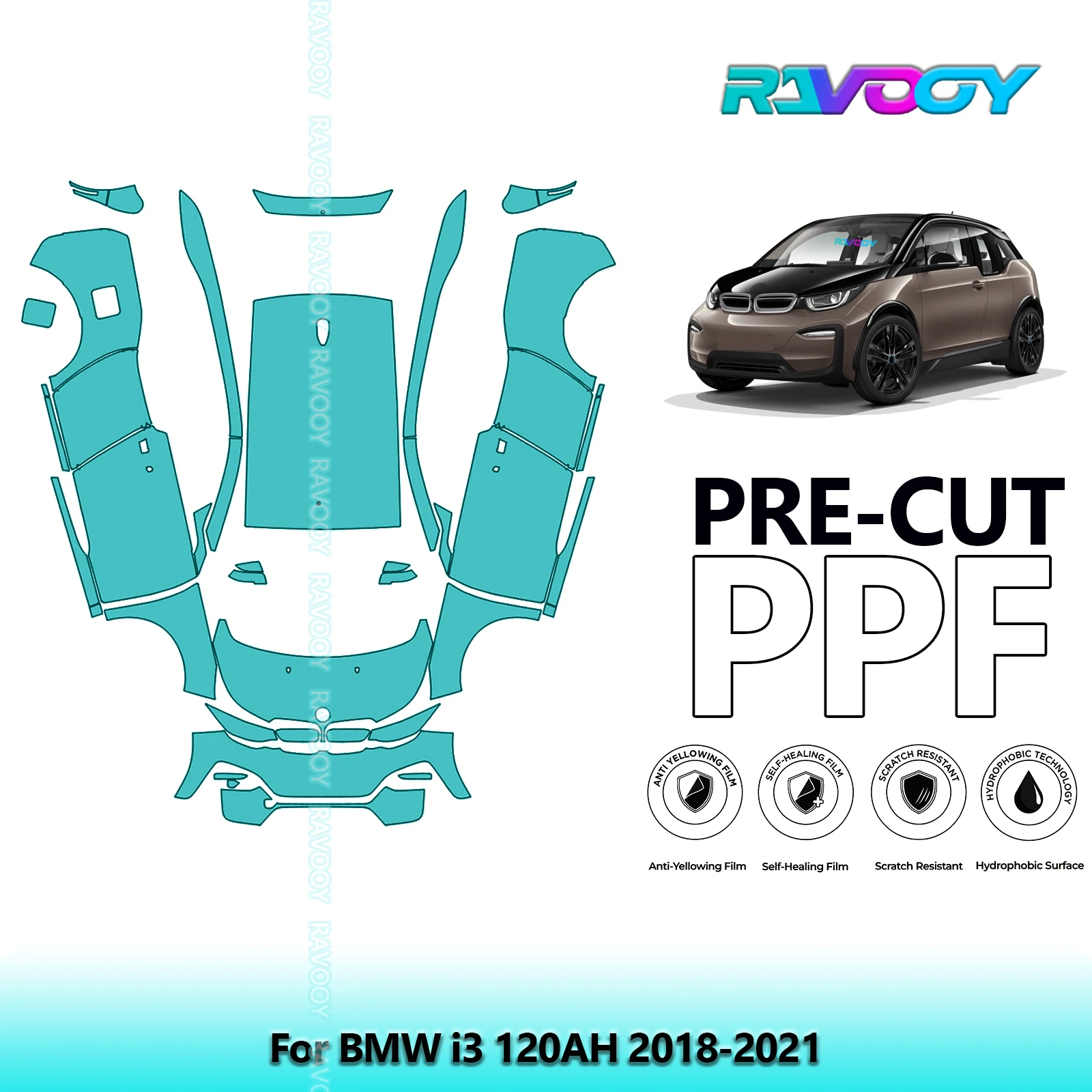 

Car Precut PPF Paint Protection Film Full Vehicle For BMW i3 120AH 2018-2021