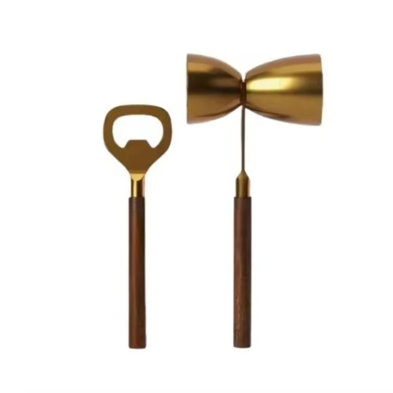 

Bar tool set with wooden handle for stylish home bar creative cocktail mixing and versatile party essentials
