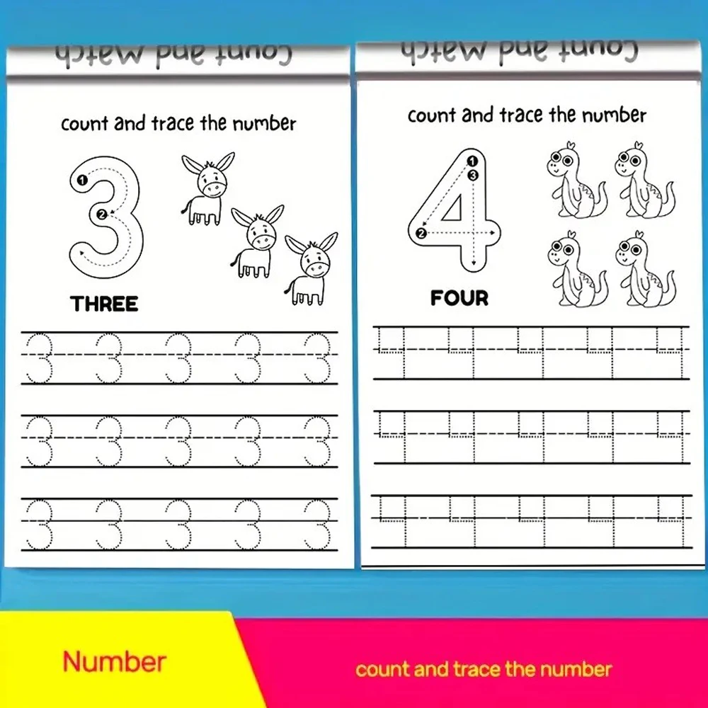 Interactive Preschool Math Workbook with Number Tracing, Use - Educational Math Book for Number Recognition