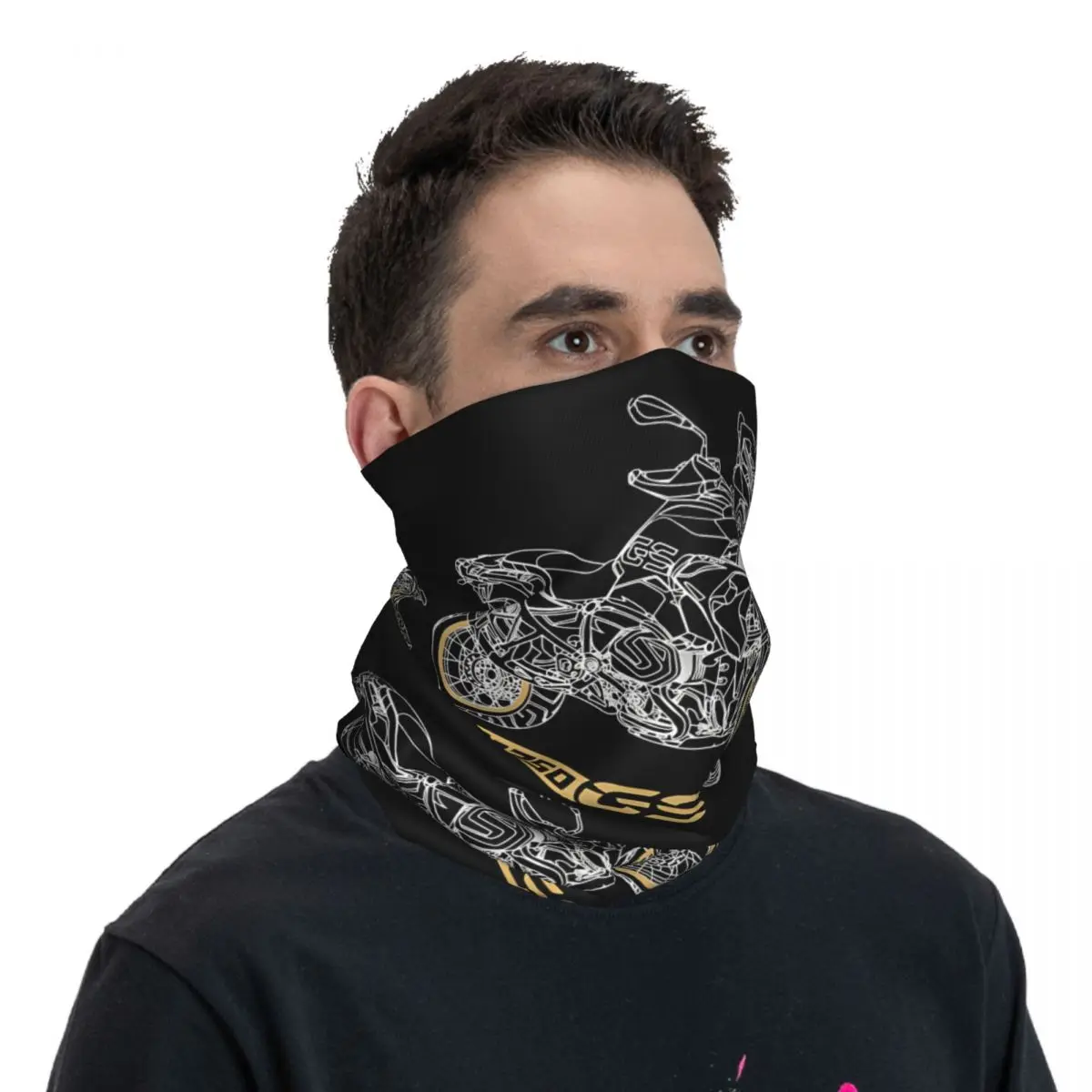 Bufanda de poliéster 1250 R, pañuelo para el cuello, mascarilla facial