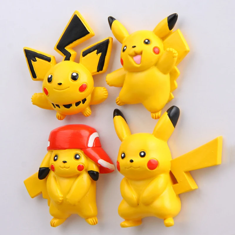 Pokemon Kawaii Pikachu Action Figure Creative 3D Fridge Magnet Cartoon Anime Magnetic Sticker Kitchen Accessories Souvenir Gifts