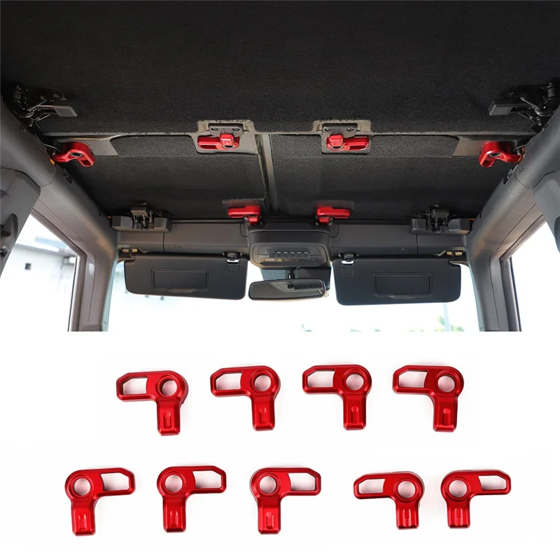 Hardtop Roof Removal Switch Handle Aluminum Panel Latch Lock for 2021 2022 Accessories 9PCS Red